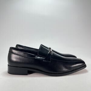 Zota Exchange Black Leather Metal Bit Dress Loafers Shoes ZTA2093 Men's Size 10